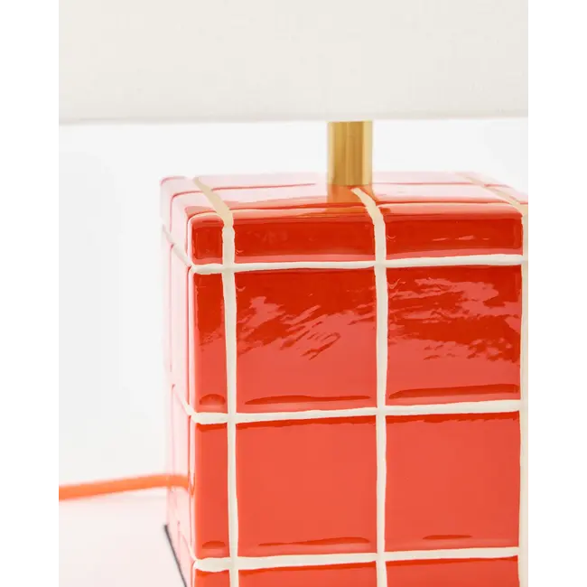 Roulie Ceramic Table Lamp and Shade Red