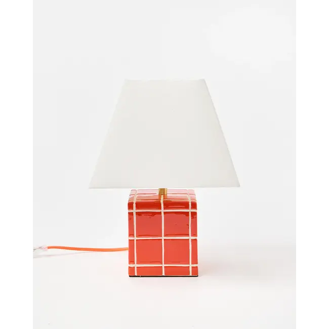 Roulie Ceramic Table Lamp and Shade Red