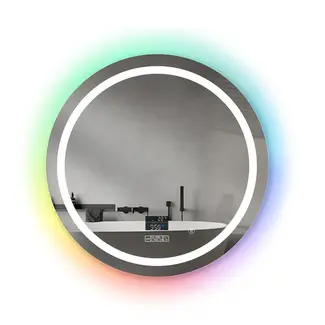 Ener-J LED Mirror CCT & Dimming in front & RGB in borders with Bluetooth Speaker, Round shape- Diameter 70cms