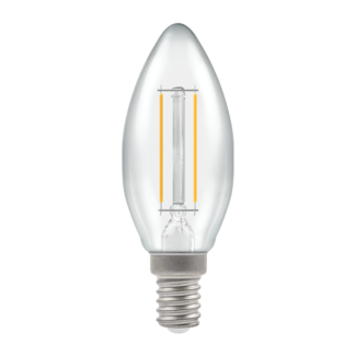 Crompton LED Filament Candle Clear Non-Dimmable 2.2W 2700K SES-E14