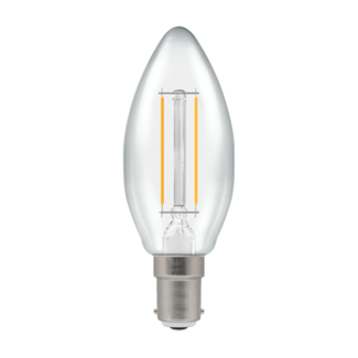 Crompton LED Candle Filament Dimmable Clear 2.5W 2700K SBC-B15d
