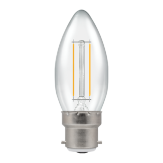 Crompton LED Candle Filament Dimmable Clear 2.5W 2700K BC-B22d