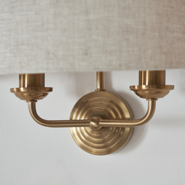 Highclere 2lt Wall - Vintage Brass/Natural