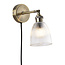 Faux 1lt Wall Plug in. E14 Brass