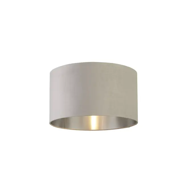 Customer Services Lux & Belle Drum Shade Light Grey Velvet & Silver 45cm