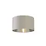 Customer Services Lux & Belle Drum Shade Light Grey Velvet & Silver 45cm