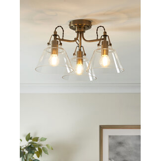Rushcombe 3 Light Semi flush