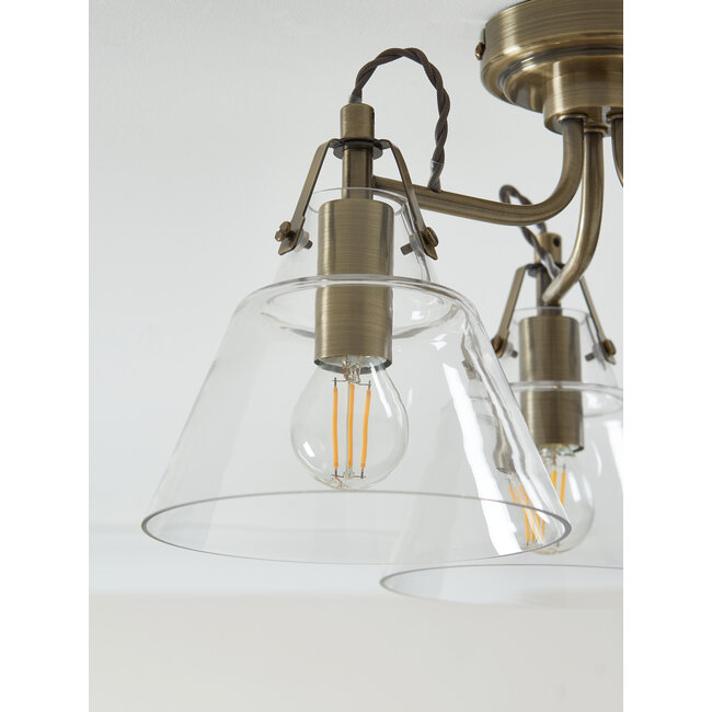 Rushcombe 3 Light Semi flush