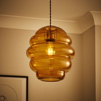 Beehive Glass Easy Fit Pendant Amber