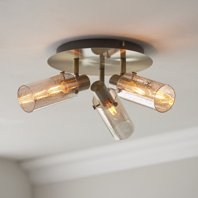 Lamen 3 Light Spotlight Round Antique Brass