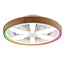 Brilliant Gaiano ceiling light 48cm with fan black/wood CCT RGB