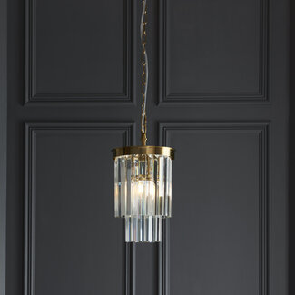 Conaston 1lt Pendant - Br Aged Brass/Clear Cut Glass