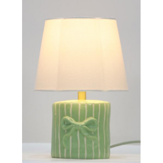 Bow Table Lamp & Shade Green