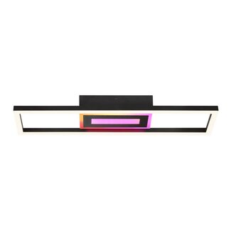 Brilliant Besson LED ceiling light, black RGB middle, CCT
