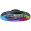 Brilliant Mazzaro LED ceiling light with fan, 57.6 cm, black, CCT, RGB