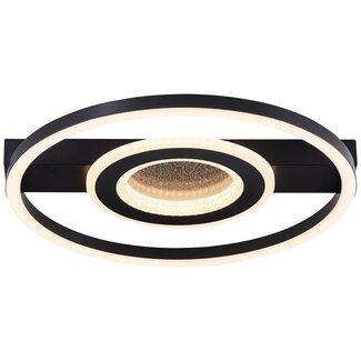 Brilliant Queens LED ceiling light 37cm indoor round black 3000K