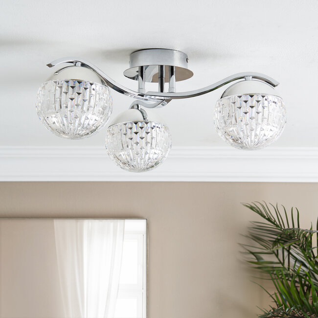 Valley 3 Light Flush Ceiling Fitting