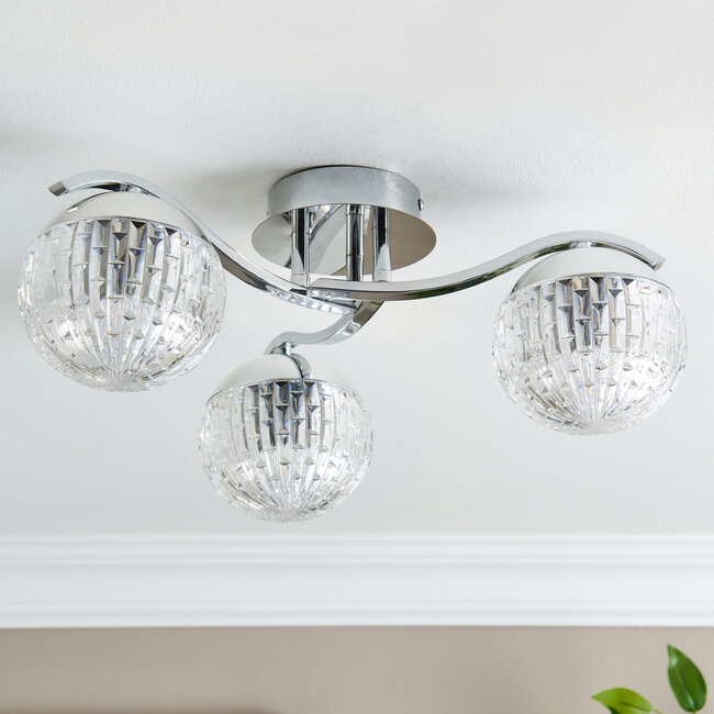 Valley 3 Light Flush Ceiling Fitting