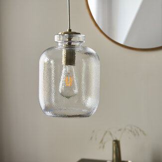 Lyra Pendant - Clear/Ant Brass