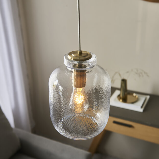 Lyra Pendant - Clear/Ant Brass