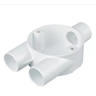 Marshall Tufflex 2MRB14WH White Circular Branch (Y) Conduit Box (3 Way) 20mm