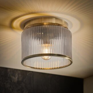 Alun Brass glass bathroom ceiling fitting