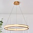 Gatsby Ribbed Hoop Pendant - Matt Br Gold
