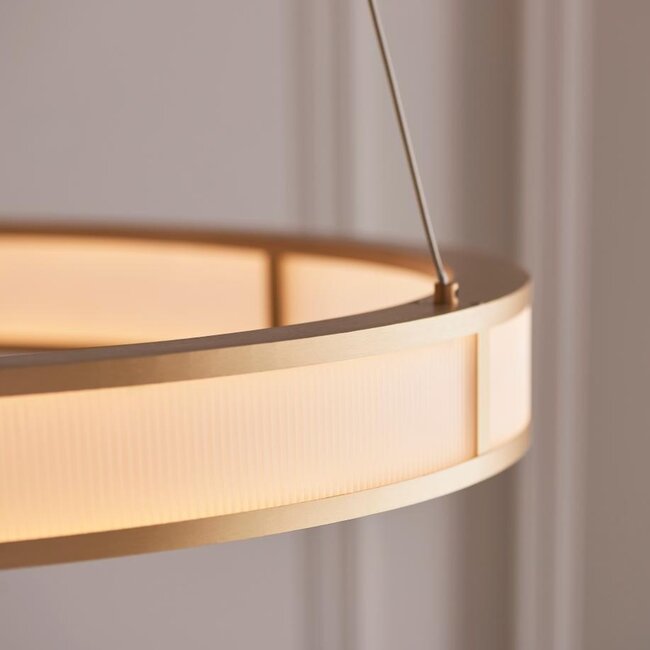Gatsby Ribbed Hoop Pendant - Matt Br Gold