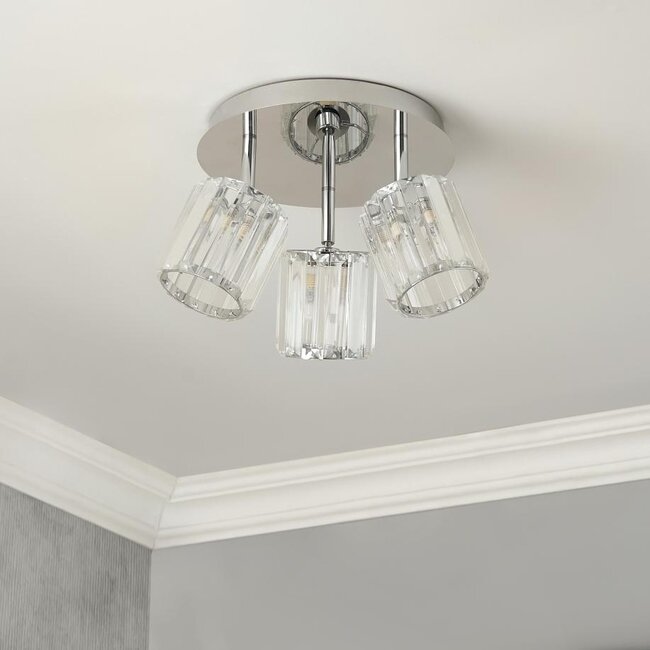 3 Light Chrome Spotlight Plate