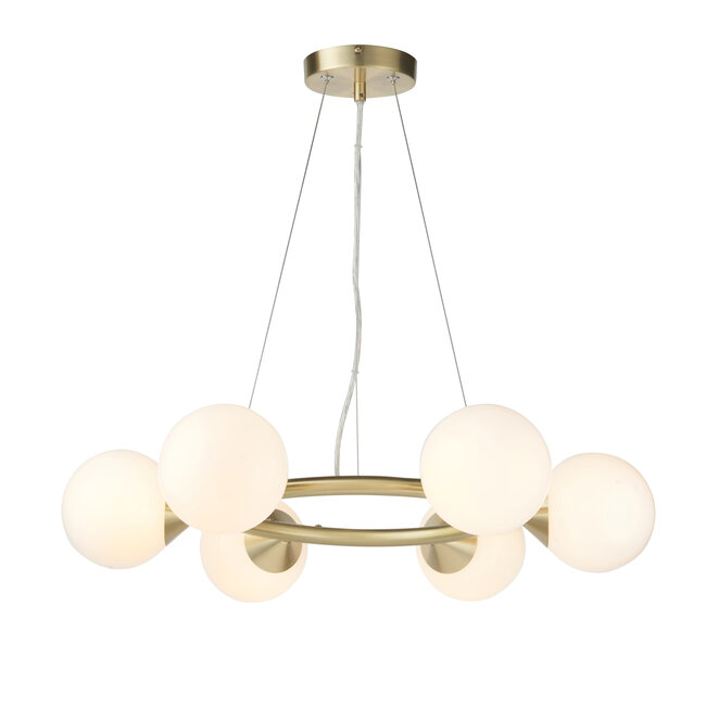 Otis Ring 6lt Pendant - Satin Brass