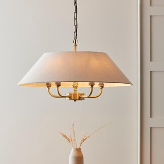 Lille 5lt Pendant Ant/Brass/Nat Linen
