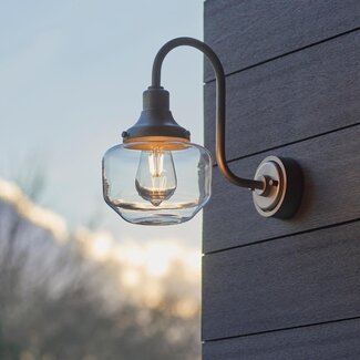 Schoolhouse 1lt IP44 Aged Pewter Wall E27