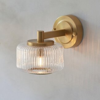 Stamford Wall - Br Aged Brass/Clear Ribbed