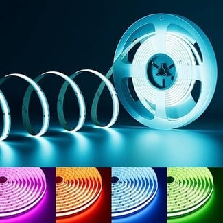 Ener-J 24V COB LED Strip, RGB with 576 LEDs/Meter, 14W/Meter, DC Connector included, IP20