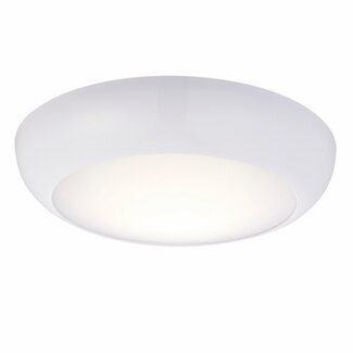 Forca emergency IP65 12W cool white flush - gloss white pc
