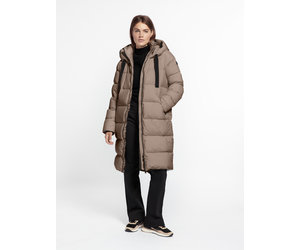 taupe down coat