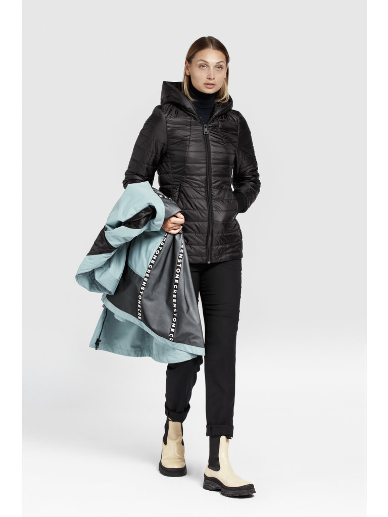 quilted jacket in a bag