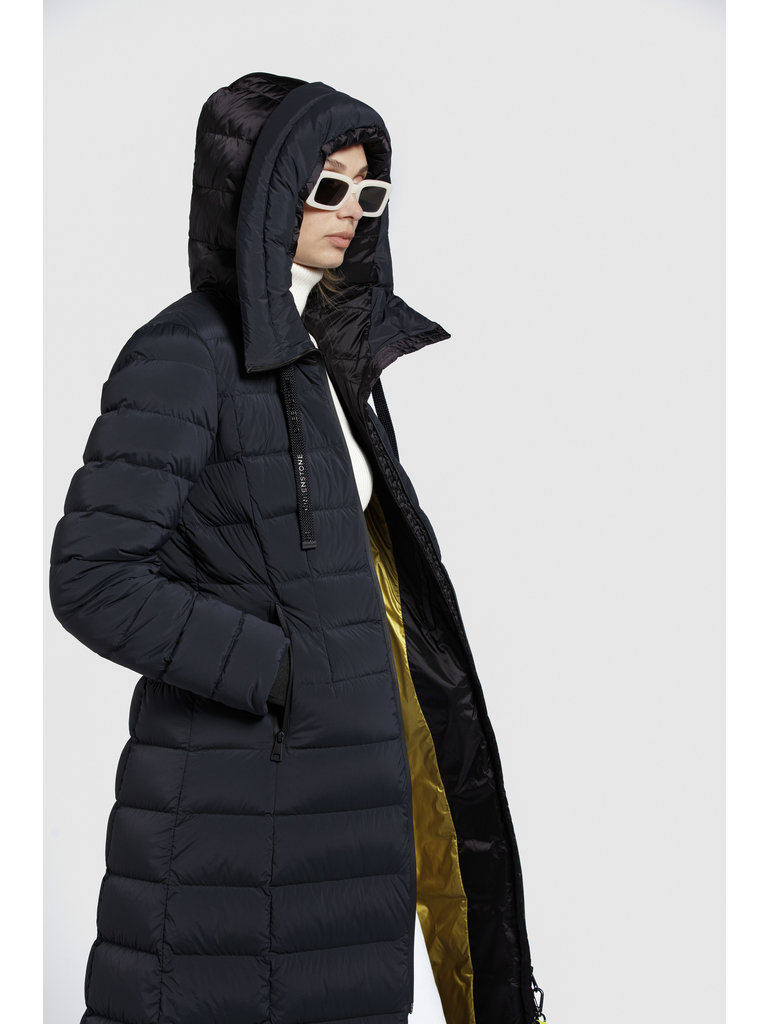 long hooded puffer jacket