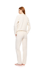 Pink Label Homewear velvet stripes w1856