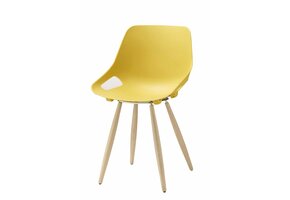 S810 - GOEDKOPE KUNSTSTOF STOEL MET HOUTEN FRAME