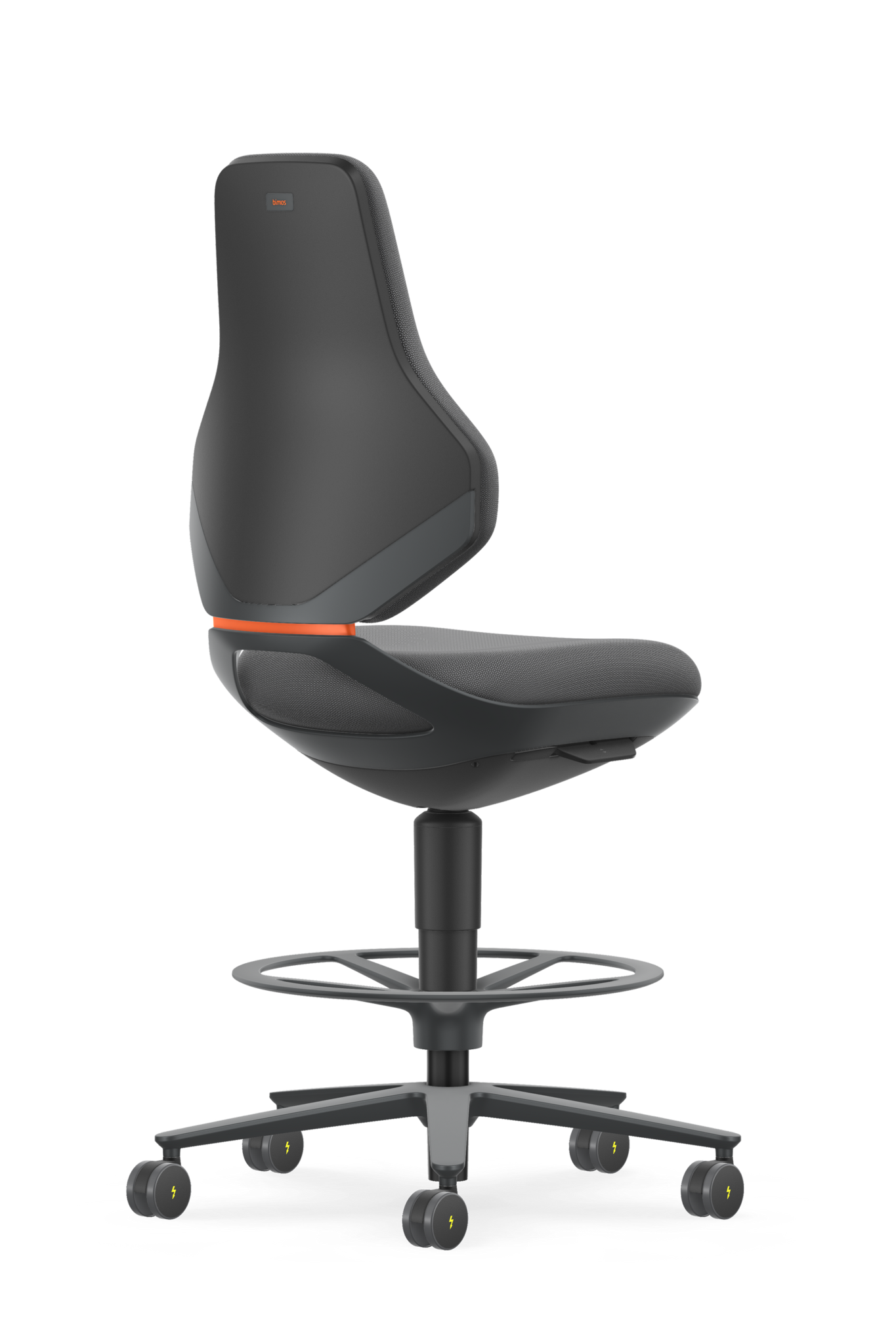 Bimos Texon 4 Werkstoel met zit-stop-wielen en voetenring
