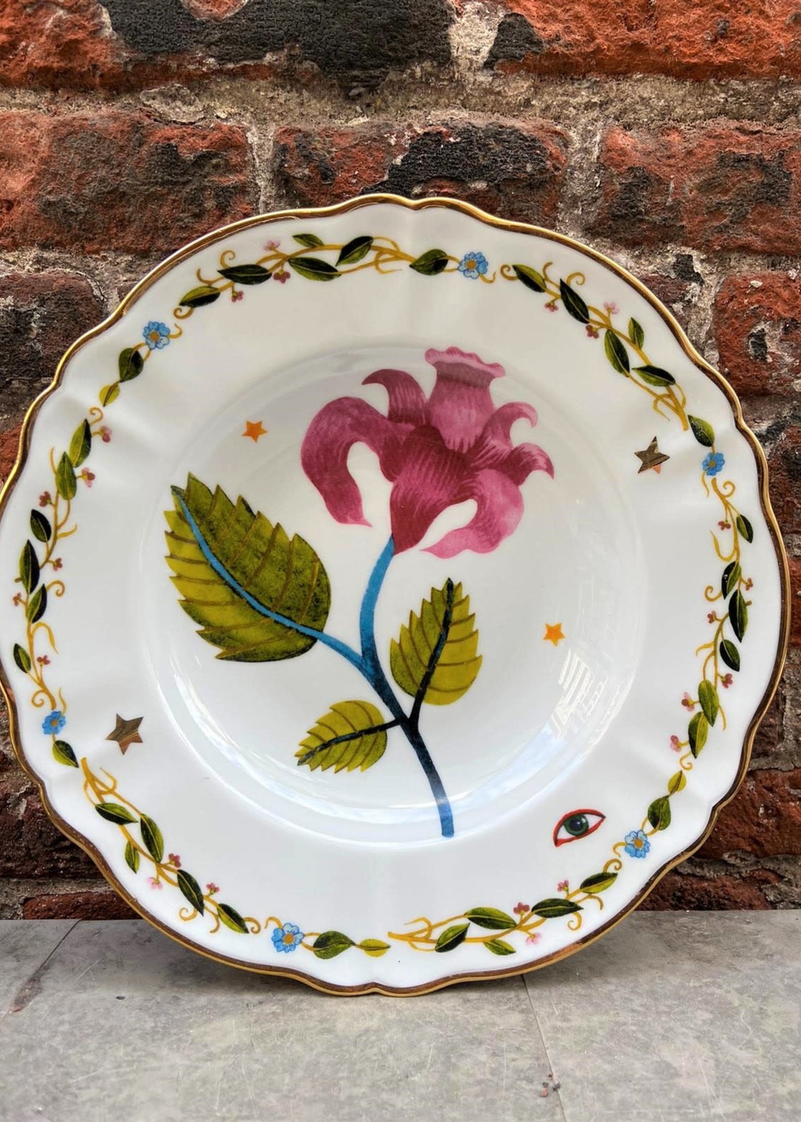 Bitossi Bitossi Funky Table Deep Plate 'Pink Flower'