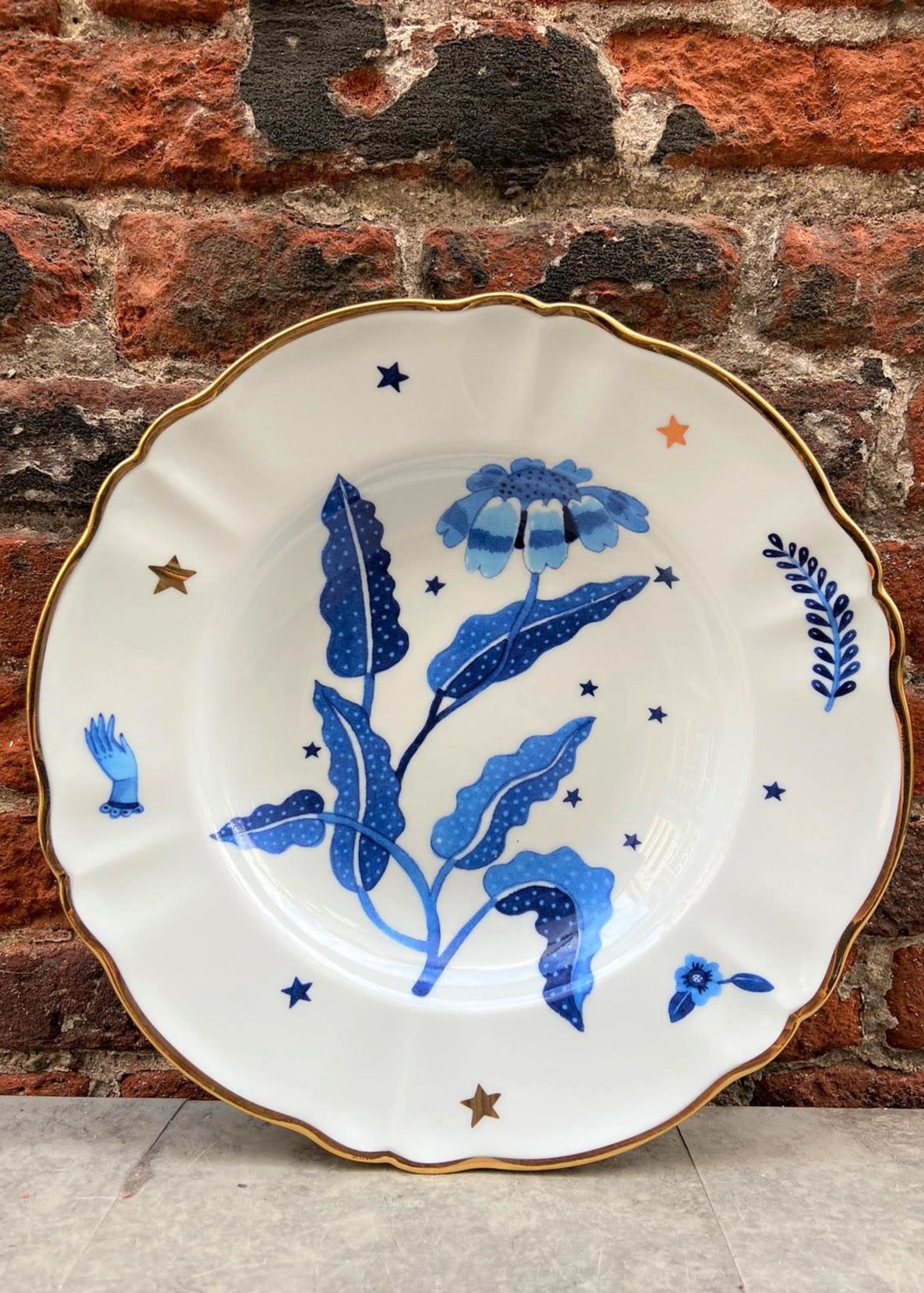 Bitossi Bitossi Funky Table Deep Plate 'Blue Flower'