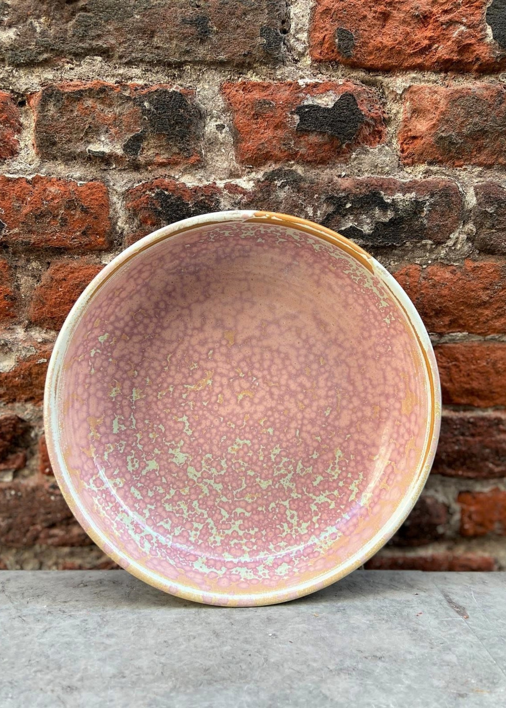 HKliving HKliving Chef Ceramics Deep Plate M 'Rustic Pink'