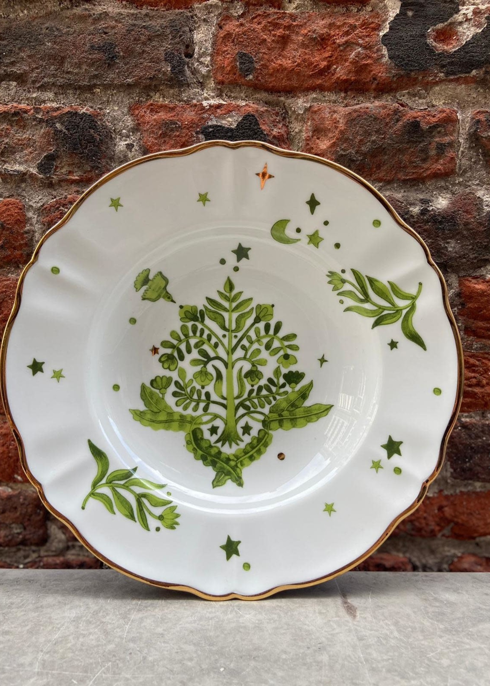 Bitossi Bitossi Funky Table Deep Plate 'Green Floral'