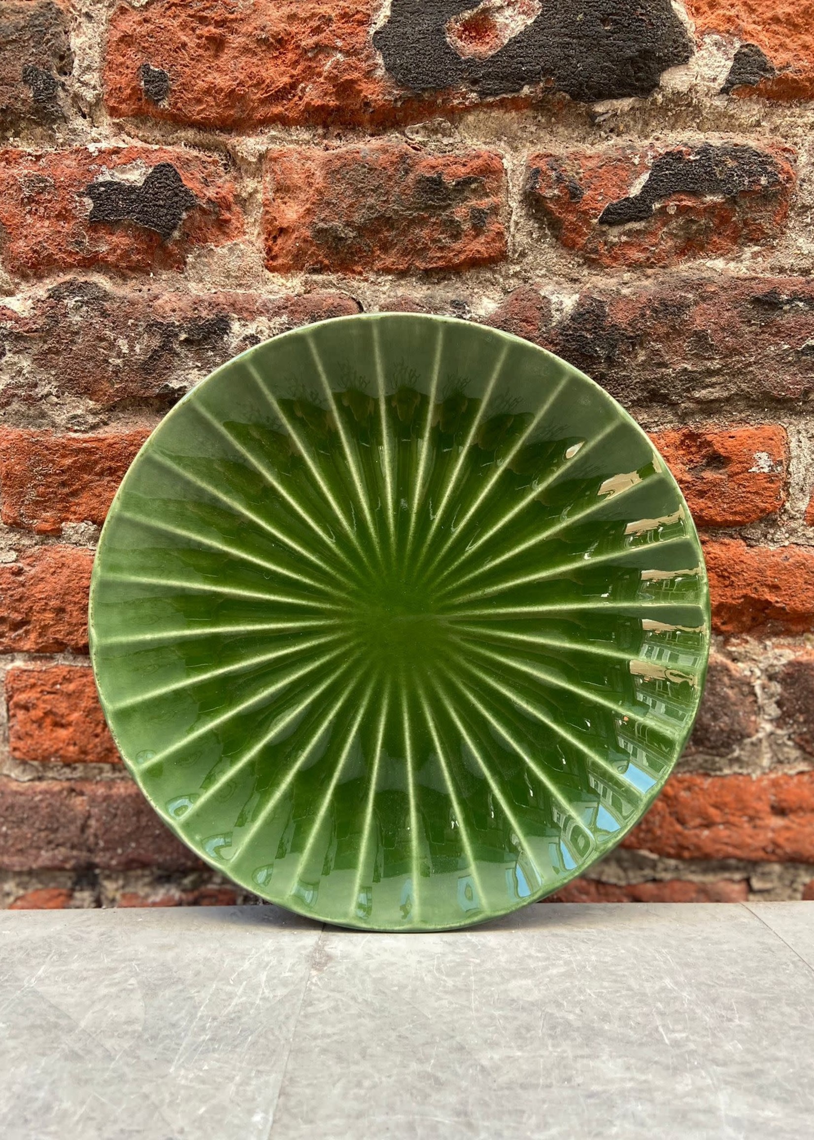 HKliving HKliving the Emeralds Ceramic Side Plate Ribbed 'Green'