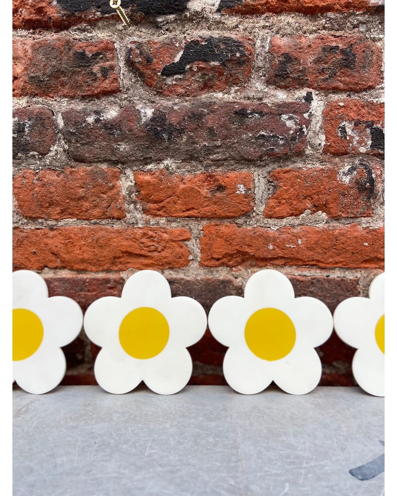 &Klevering &Klevering Coaster Daisy 'White' Set/4