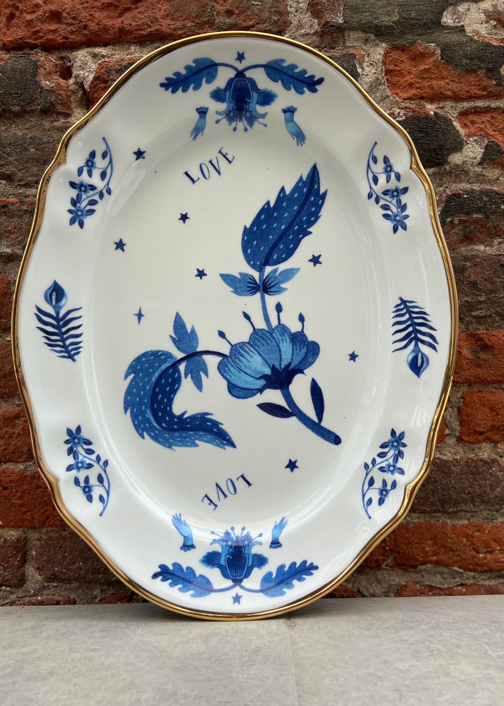 Bitossi Bitossi Funky Table Oval Platter 'Blue Floral'
