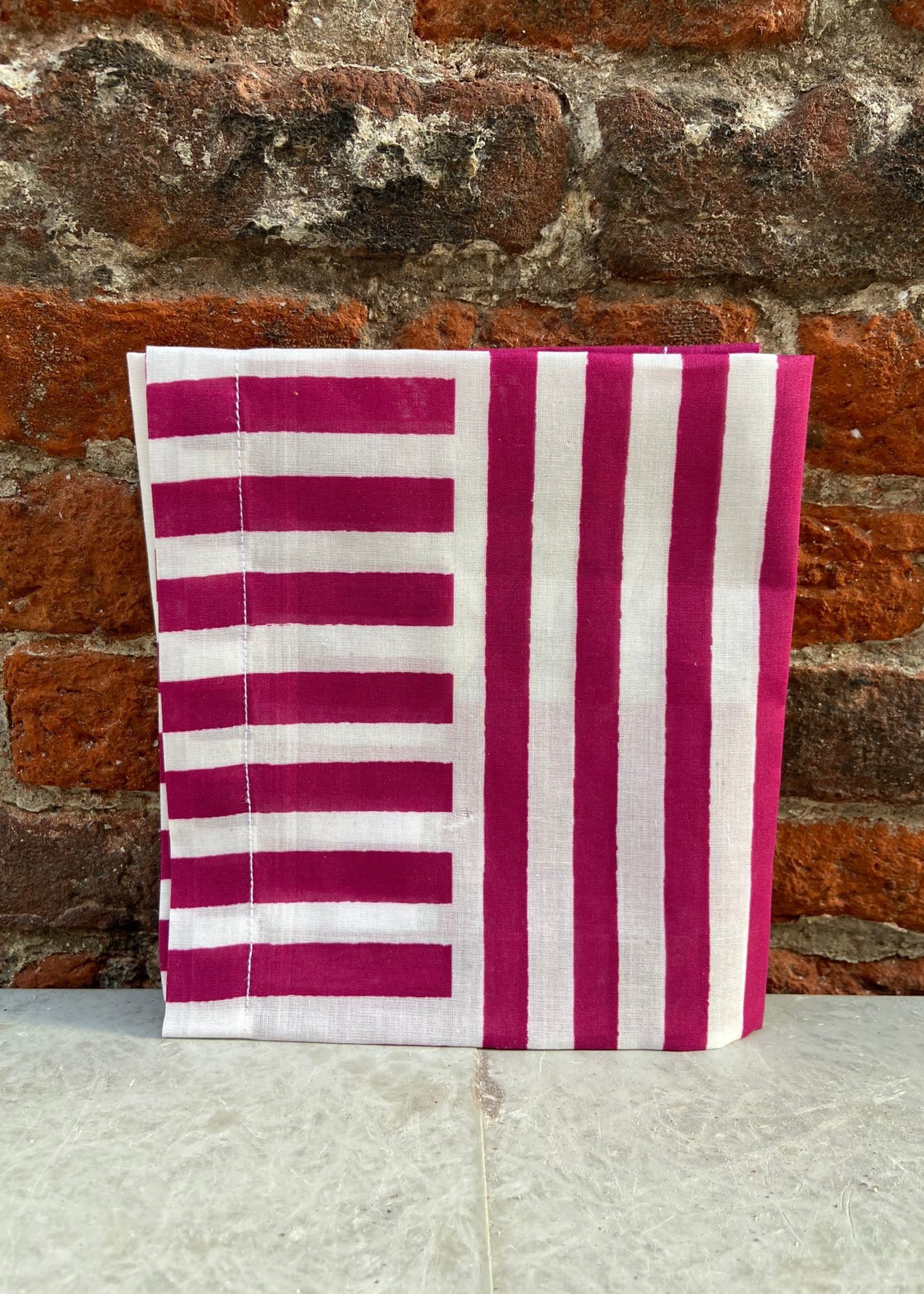 Anna + Nina Anna + Nina Mulberry Stripe Napkin