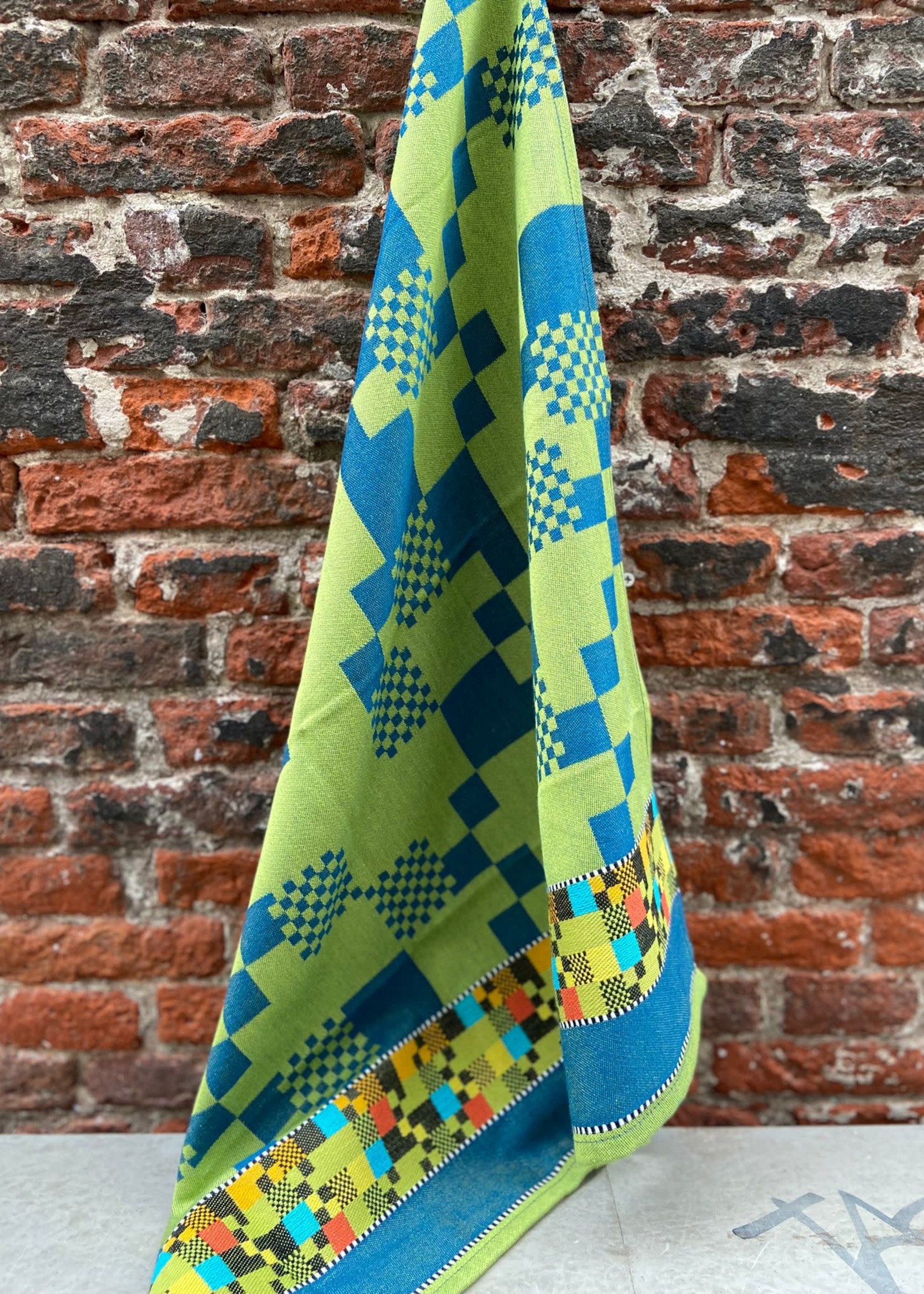 Wolbert Textiles Wolbert Textiles Teatowel 'Soft Square Petrol'